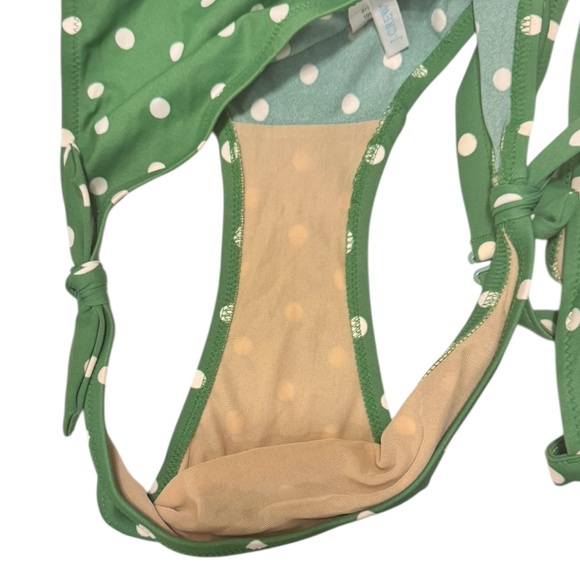 J. Crew Green Polka Dot Bikini Size Medium - Picture 2 of 9